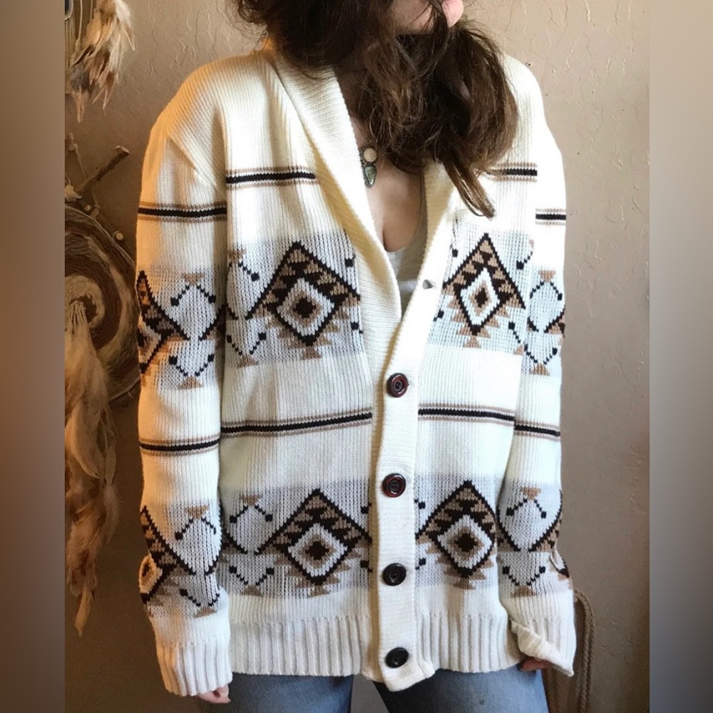 Vintage sweater southwestern big Lebowski native cardigan